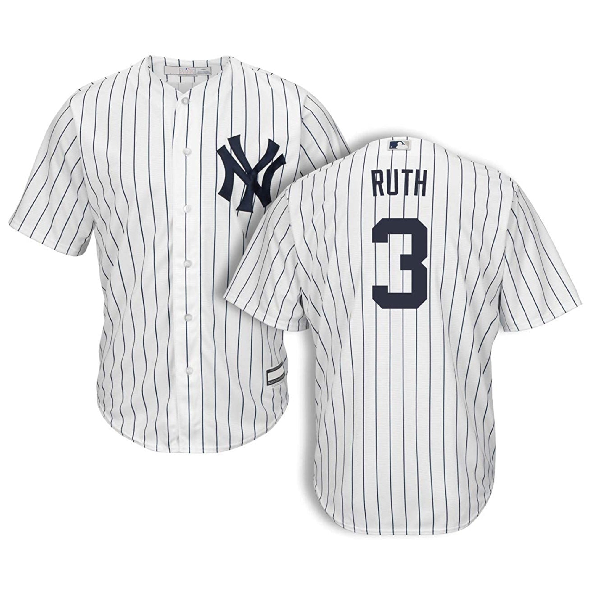 Men's Babe Ruth Navy/White New York Yankees Cooperstown Collection Player  Replica Jersey