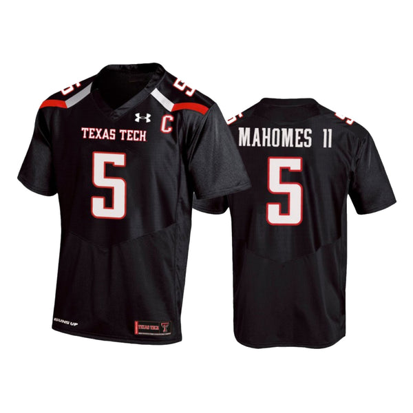 Men's Under Armour Patrick Mahomes Black Texas Tech Red Raiders Team Replica Alumni Jersey Size: Large