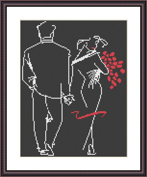 Romantic date free cross stitch pattern - Tango Stitch