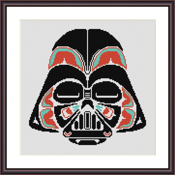 Rustic Darth Vader free cross stitch pattern