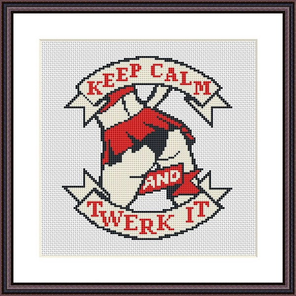 Keep calm funny motivational free cross stitch pattern