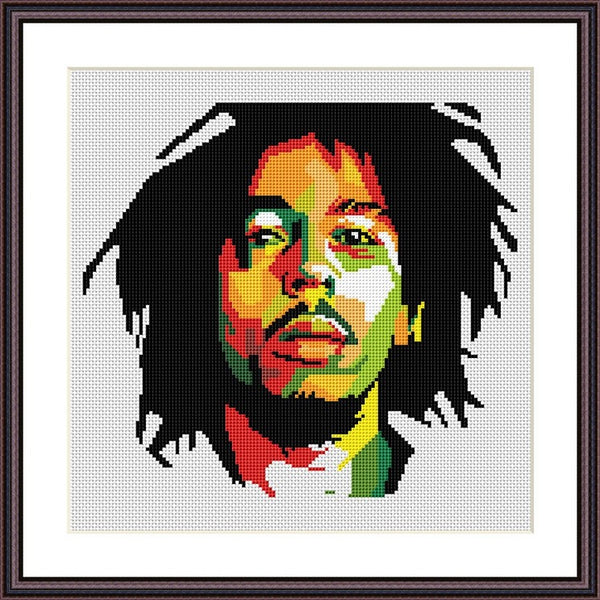 Bob Marley cross stitch pattern