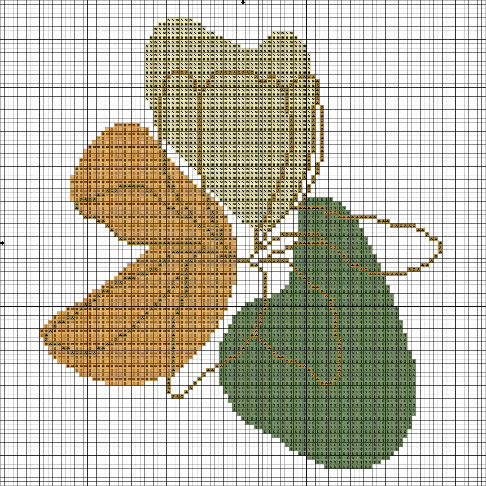 Easy abstract flower free cross stitch embroidery pattern