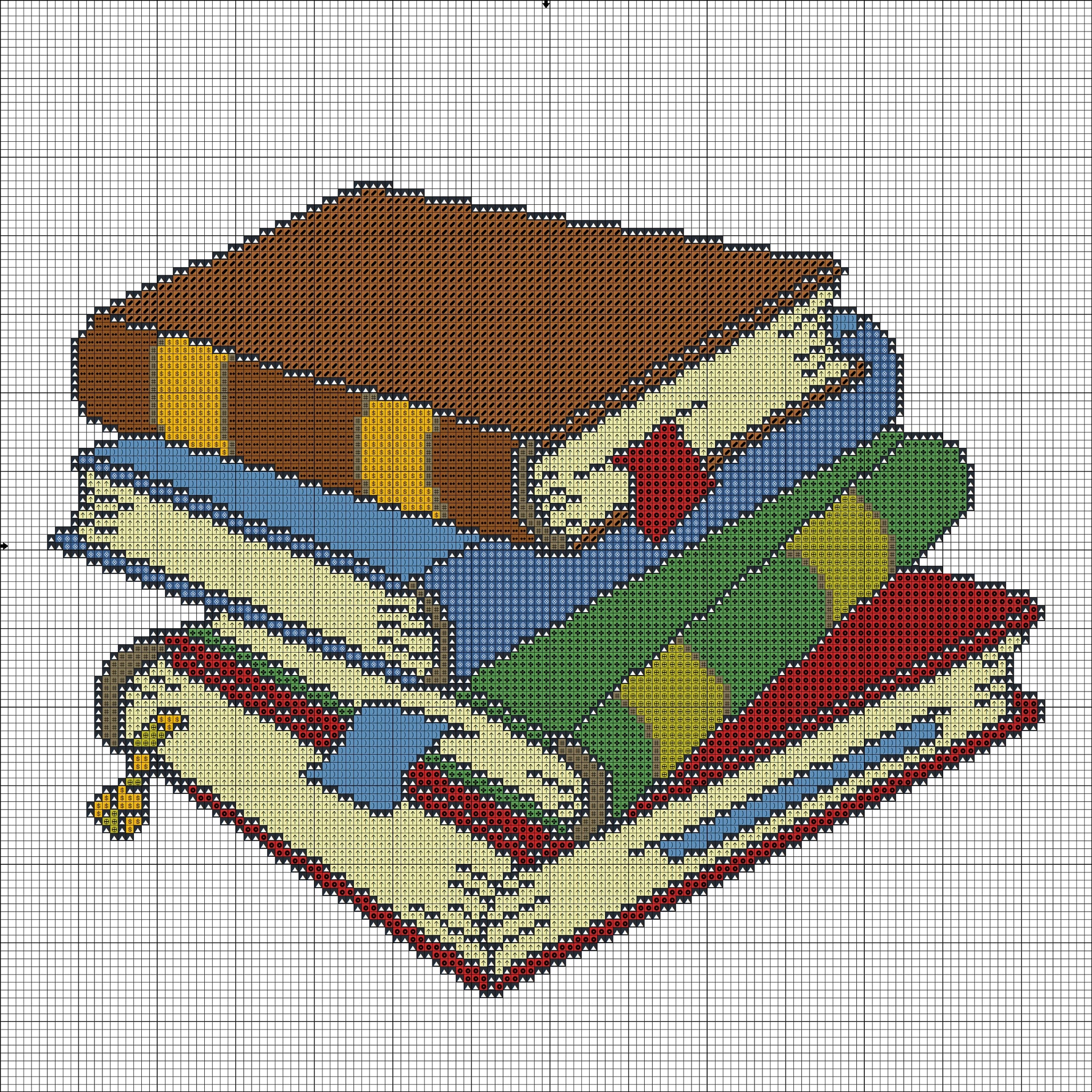 Books cross stitch pattern