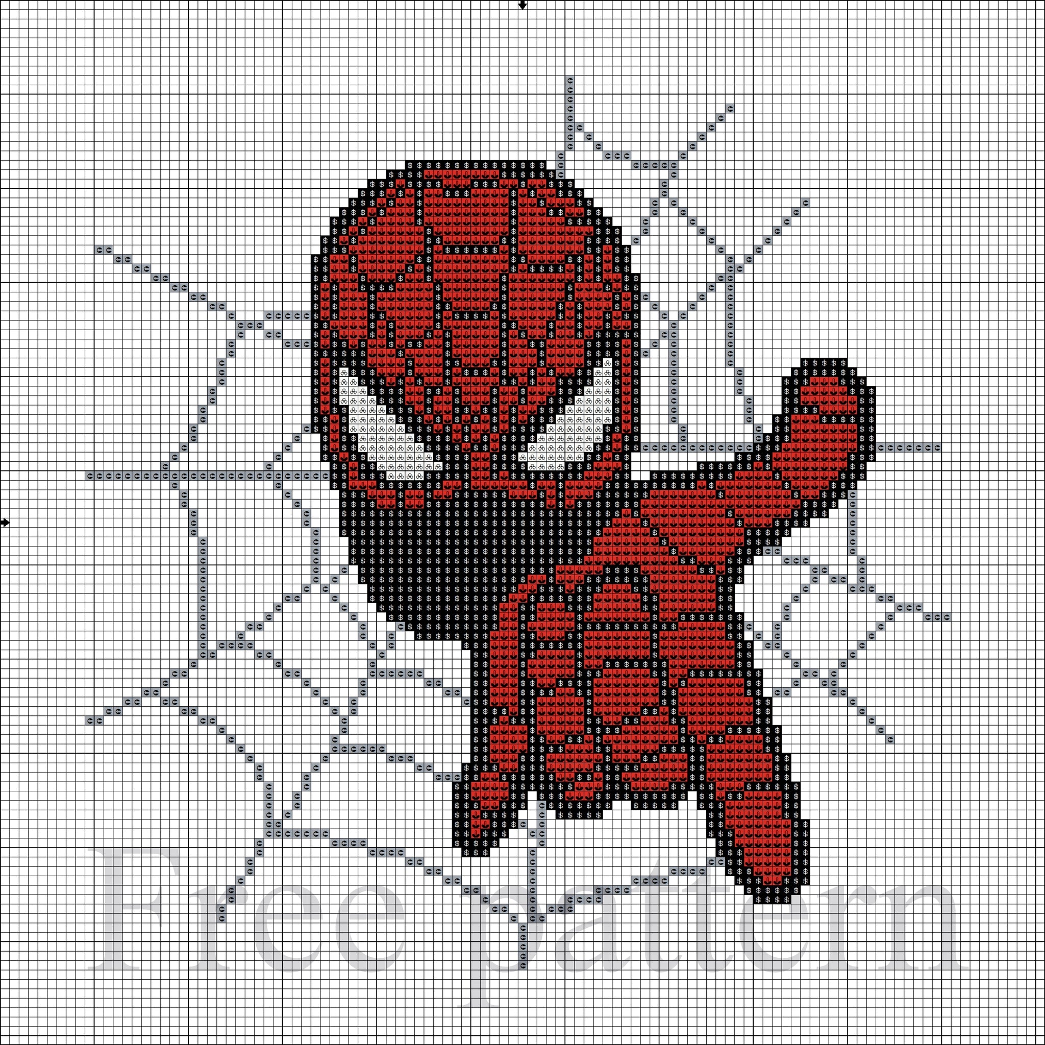 Spider cross stitch pattern