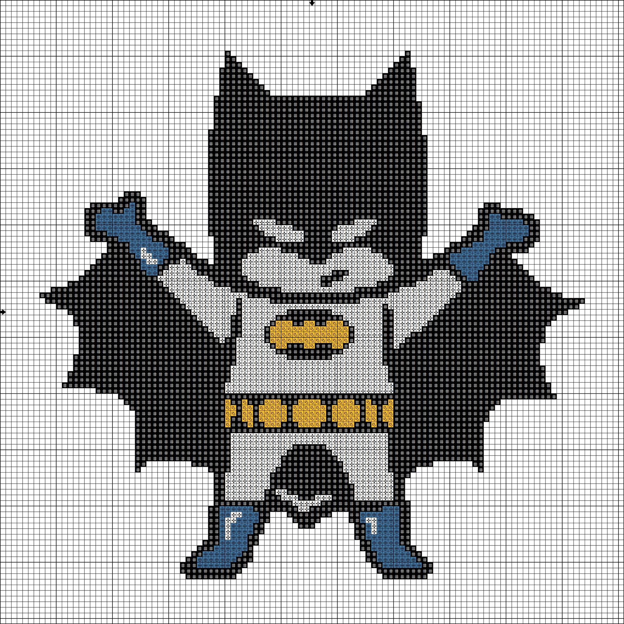 Baby Batman cute easy free cross stitch pattern 