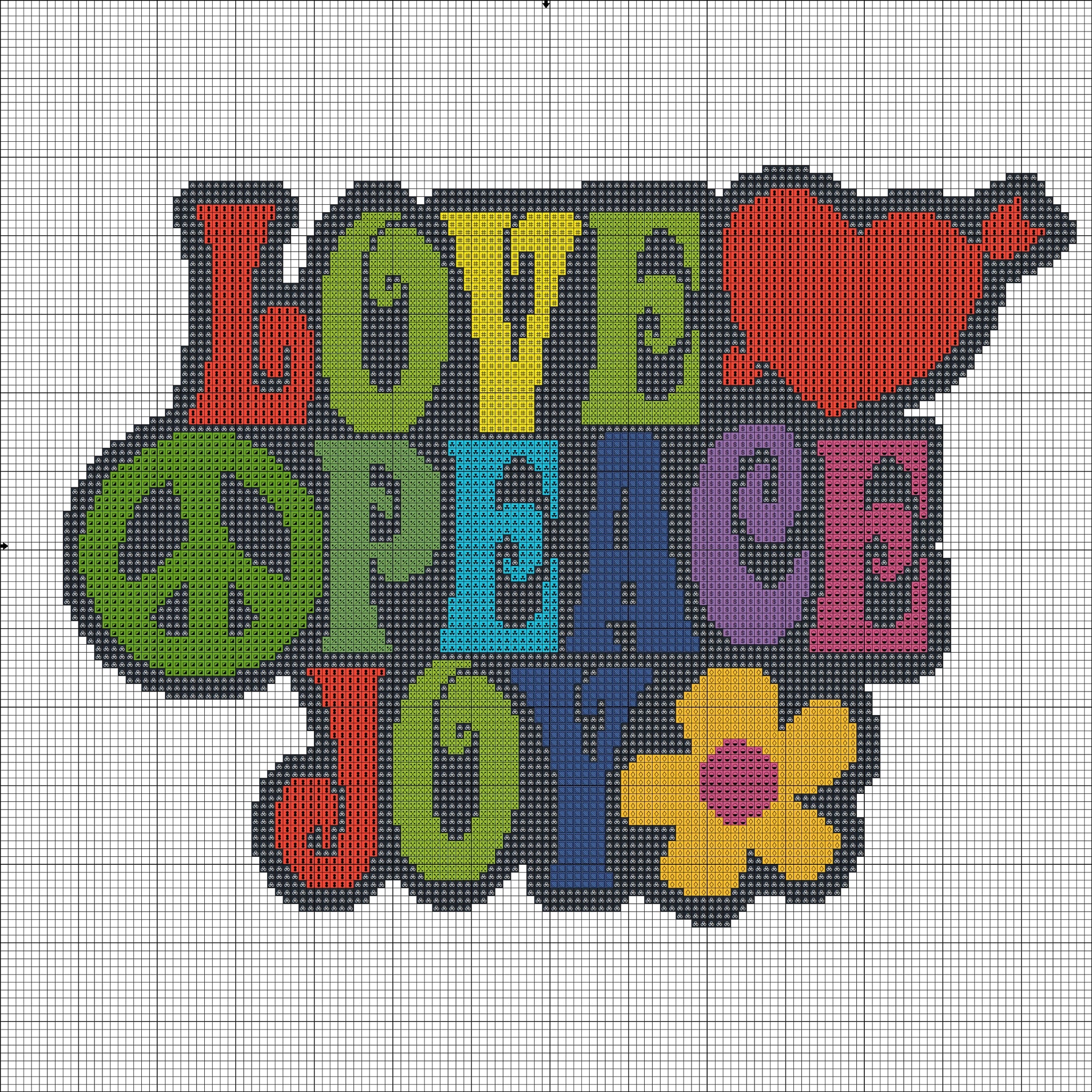 Love peace free cross stitch pattern