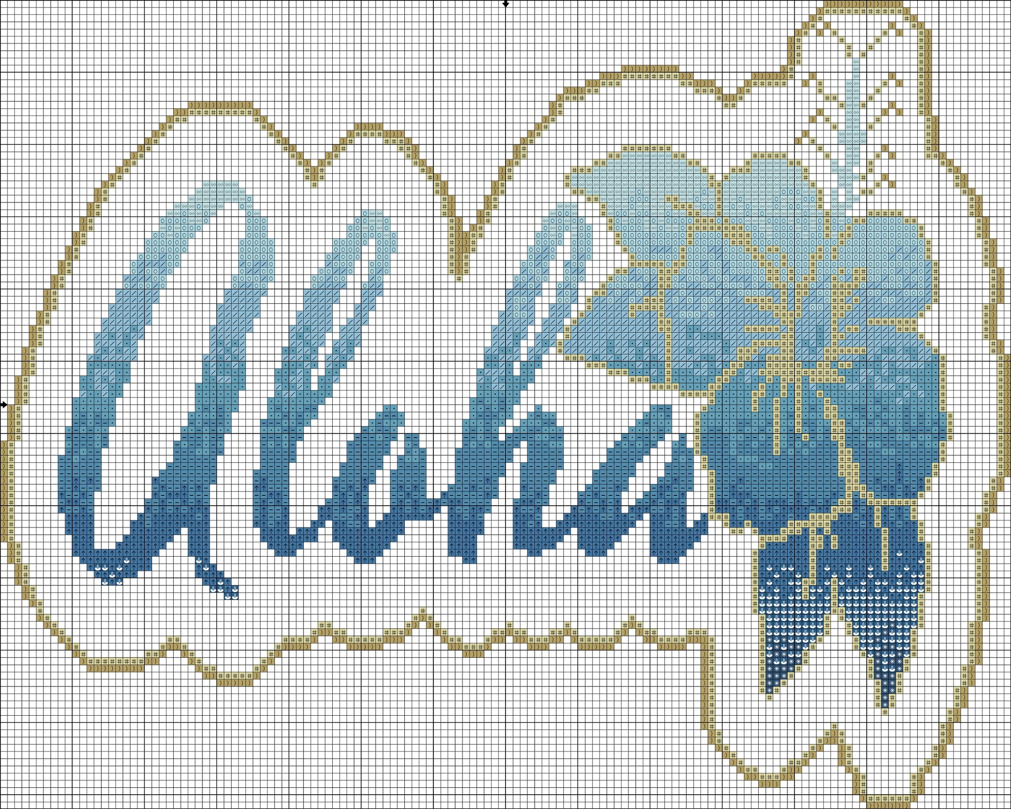 Aloha gradient typography free cross stitch hand embroidery pattern