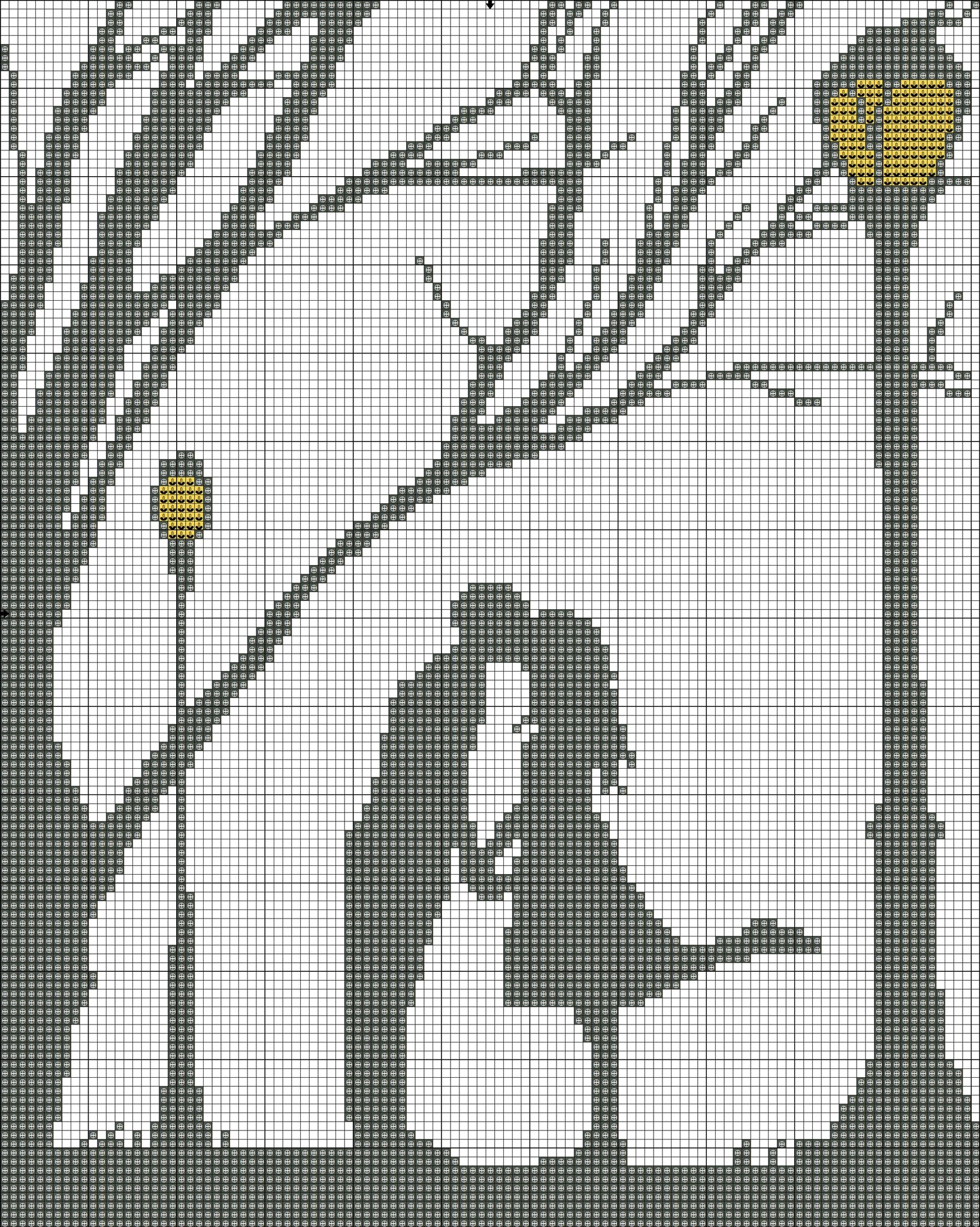 Romantic date in the night park free cross stitch pattern 