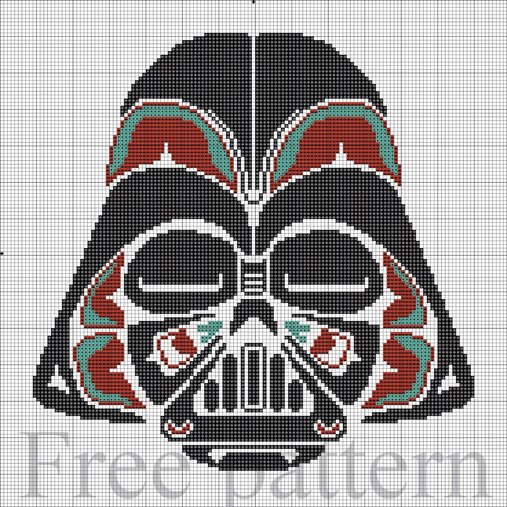 Rustic Darth Vader free cross stitch pattern