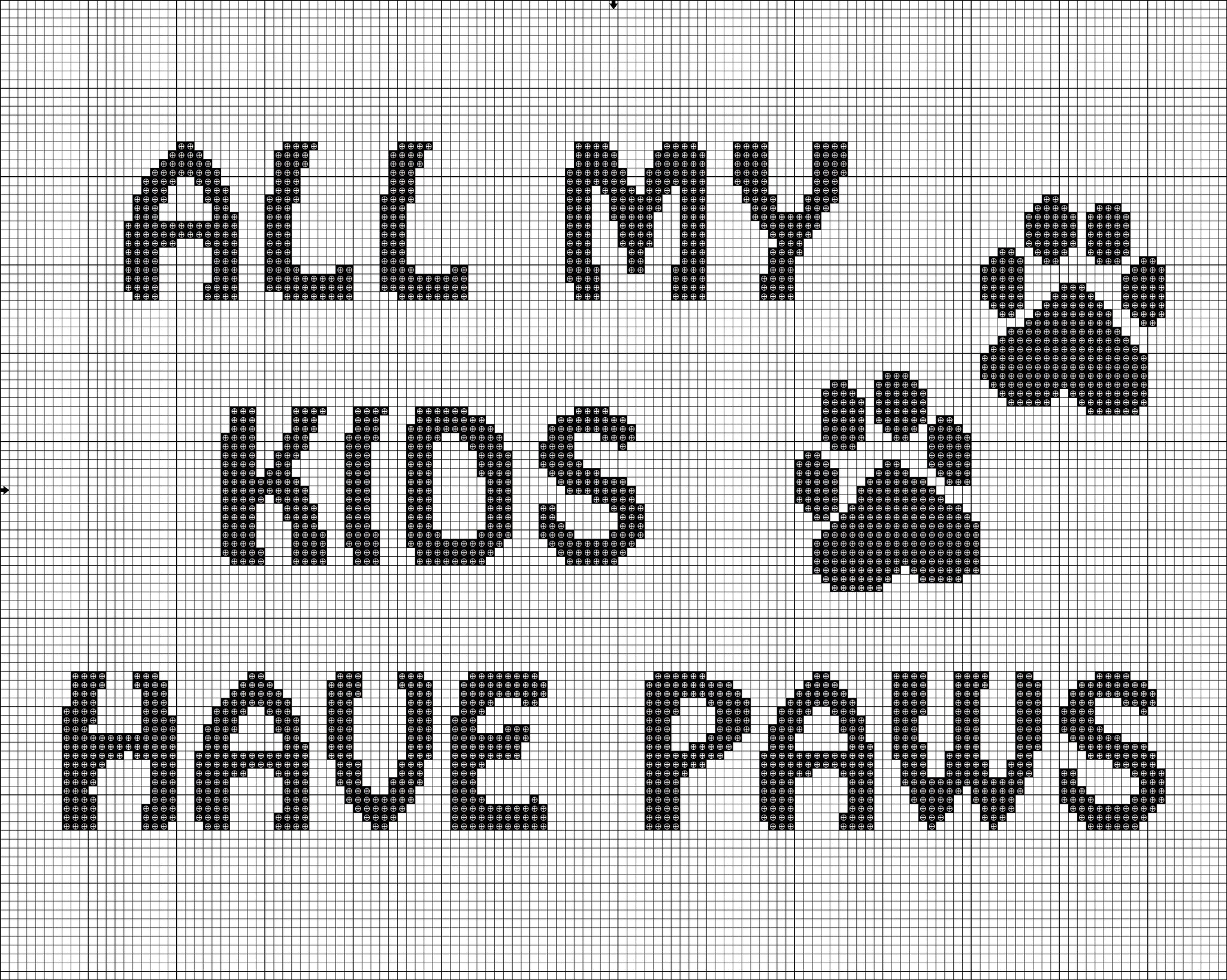 All my kids have paws funny quote cute animals free cross stitch pattern - Tango Stitch
