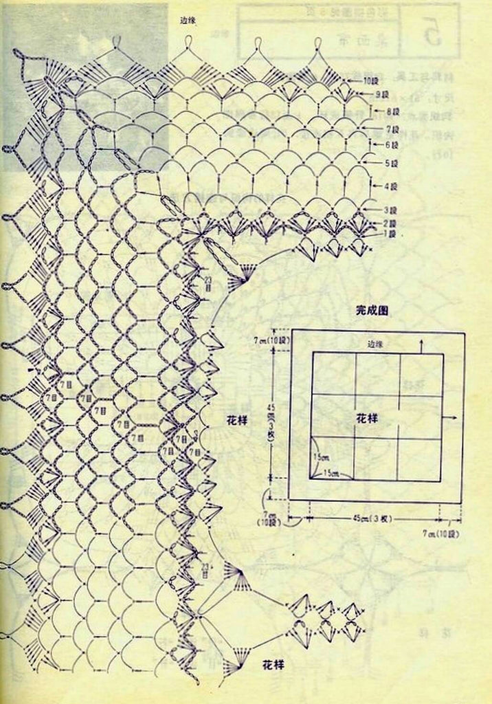 Pineapple motifs square table center