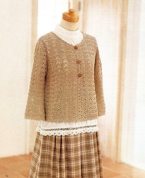 Beige crochet cardigan simple knitting pattern