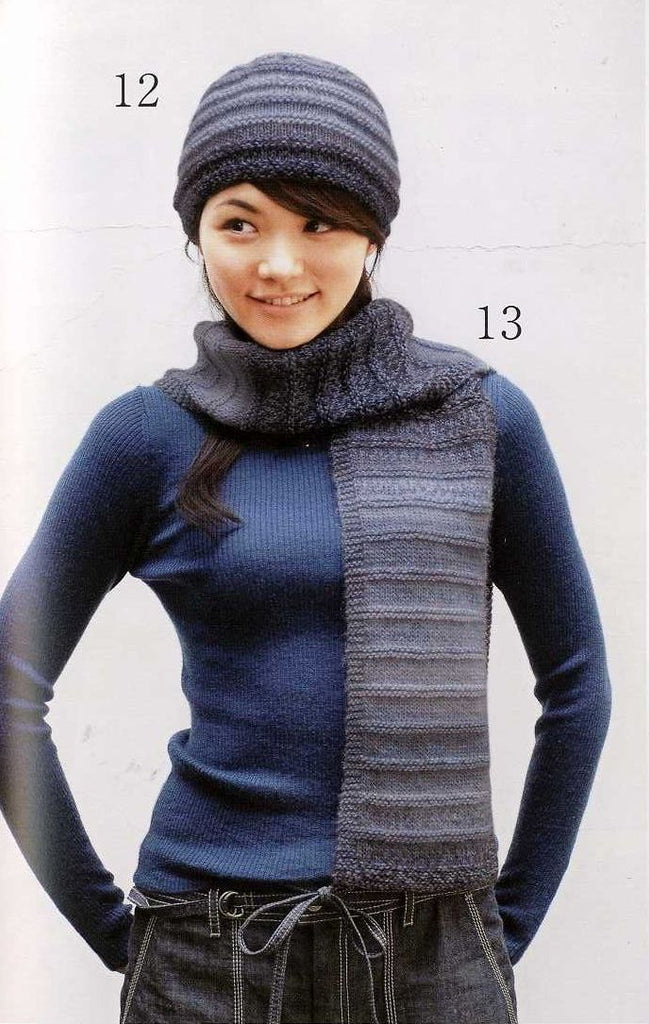 Hat and scarf set easy knitting pattern for beginners  - JPCrochet