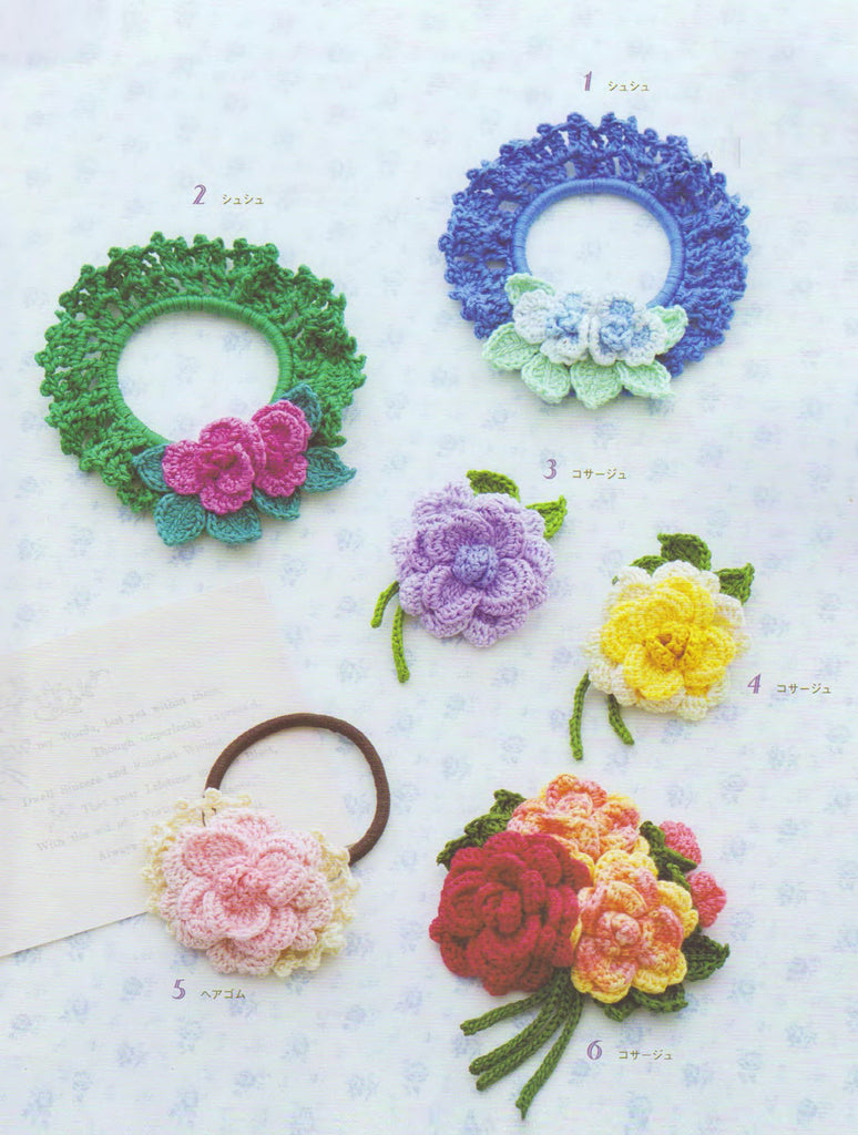 Cute floral crochet hair accessories for girls