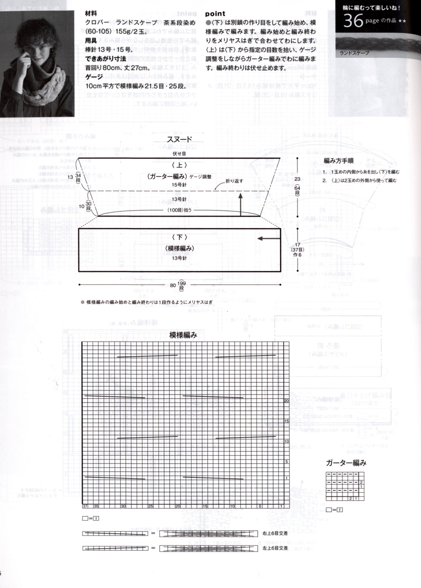 Modern snood knitting pattern