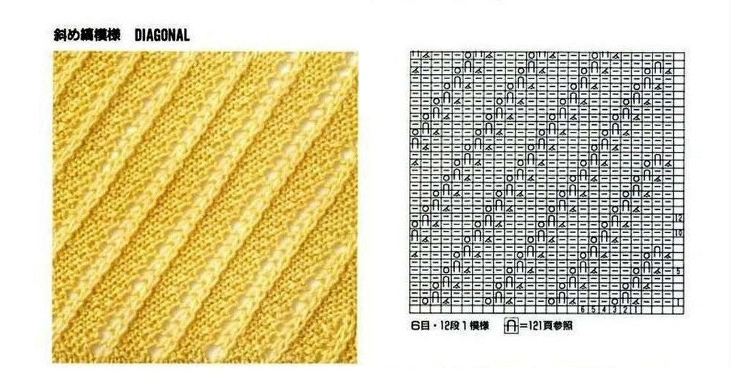 Simple diagonal knitting pattern