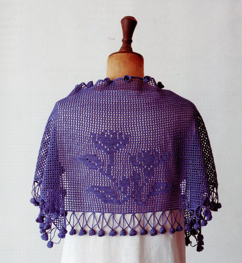 Violet crochet filet shawl pattern