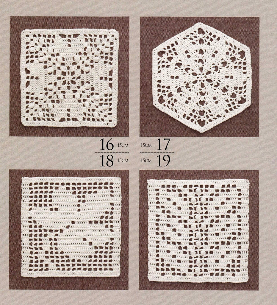 Filet square crochet motifs patterns