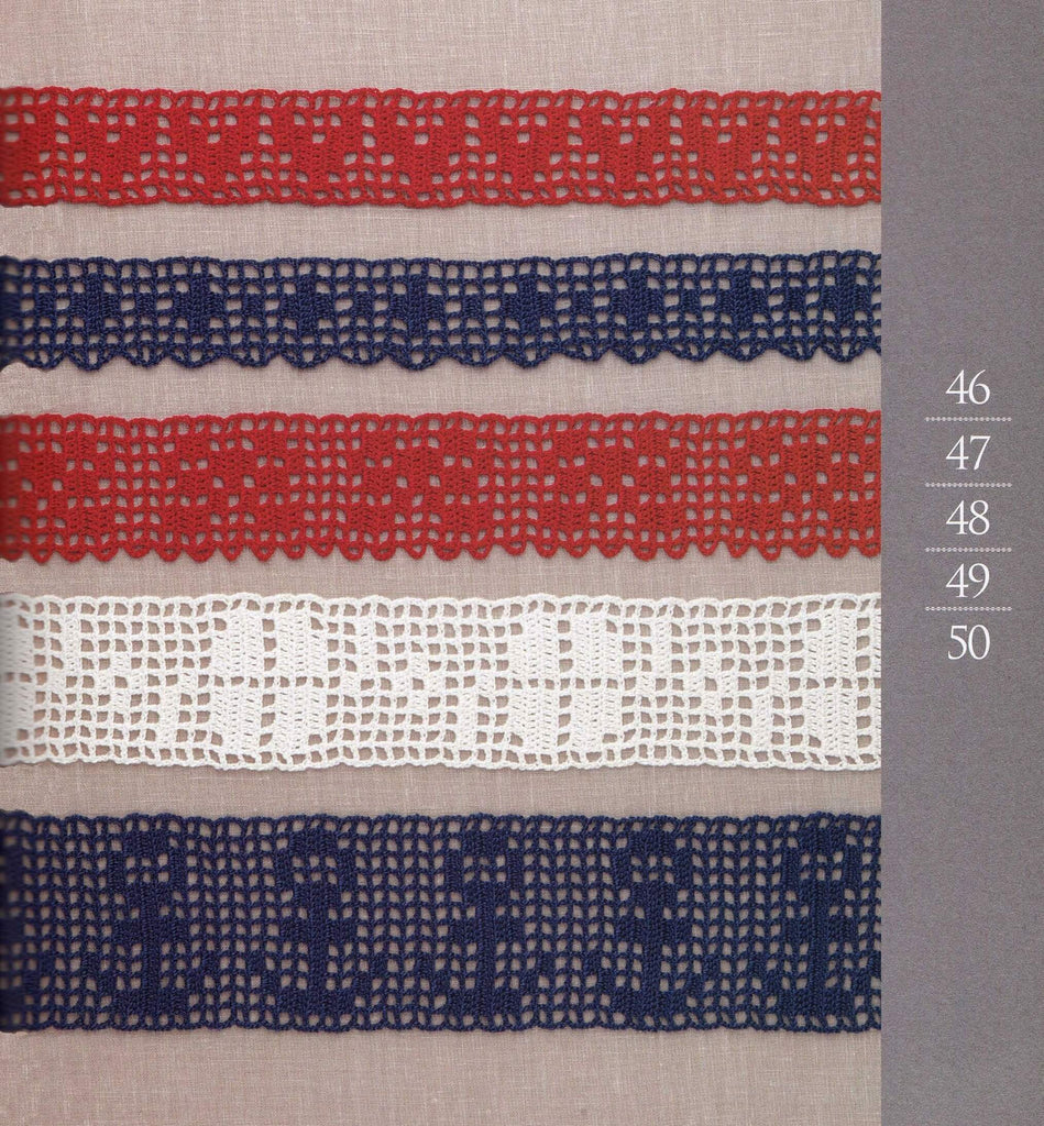 Filet crochet lace charts