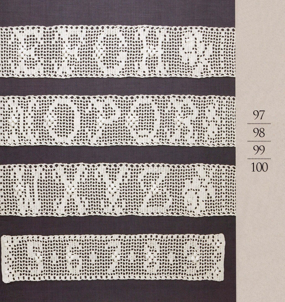 Alphabet filet crochet lace free pattern