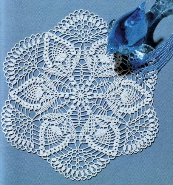 Easy pineapple crochet doily pattern