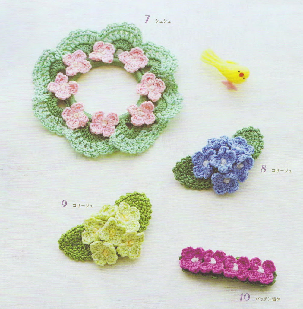 Cute crochet flowers for your hair style - JPCrochet