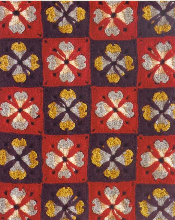 Crochet square motifs colorful shopping bag - JPCrochet