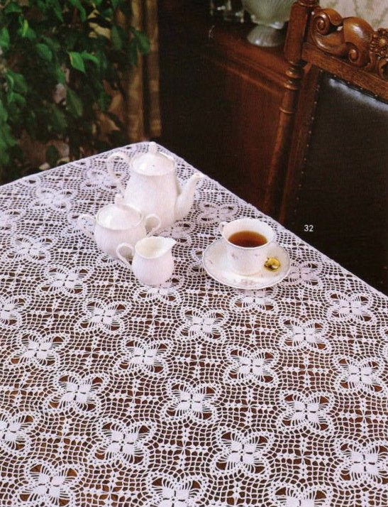 Elegant motifs table cloth crochet pattern - JPCrochet