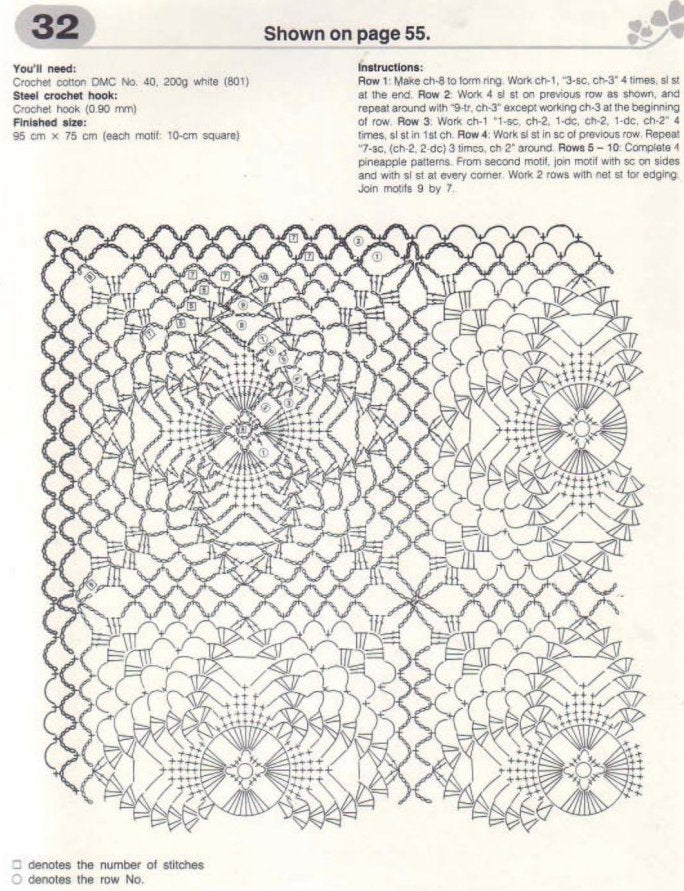 Elegant motifs table cloth crochet pattern - JPCrochet