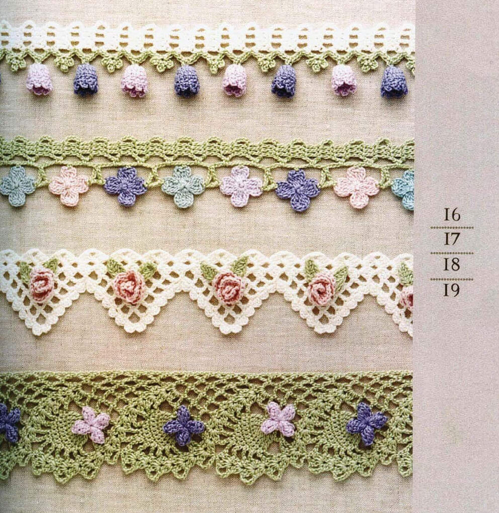 Crochet simple petal edging/lace/border, Easy pattern for beginners