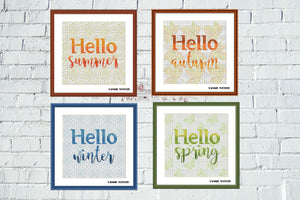 4 seasons: Summer, Autumn, Winter, Spring cross stitch Set of 4 patterns, Tango Stitch