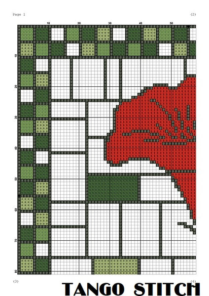 Scandinavian cross stitch flower design with graphs - Tango Stitch
