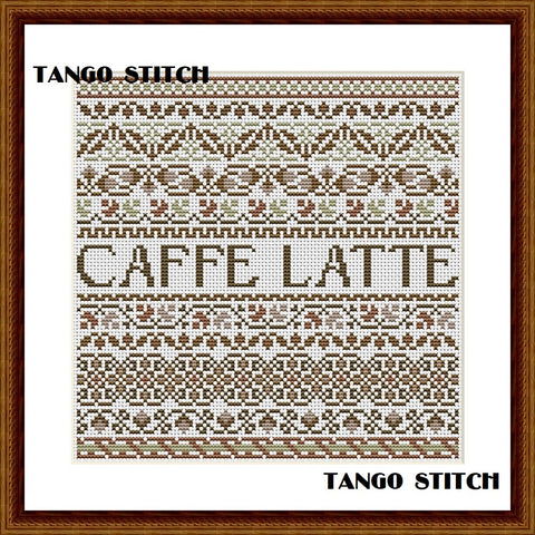 Coffee Quote Cross Stitch Pattern Download PDF Coffee Sampler 