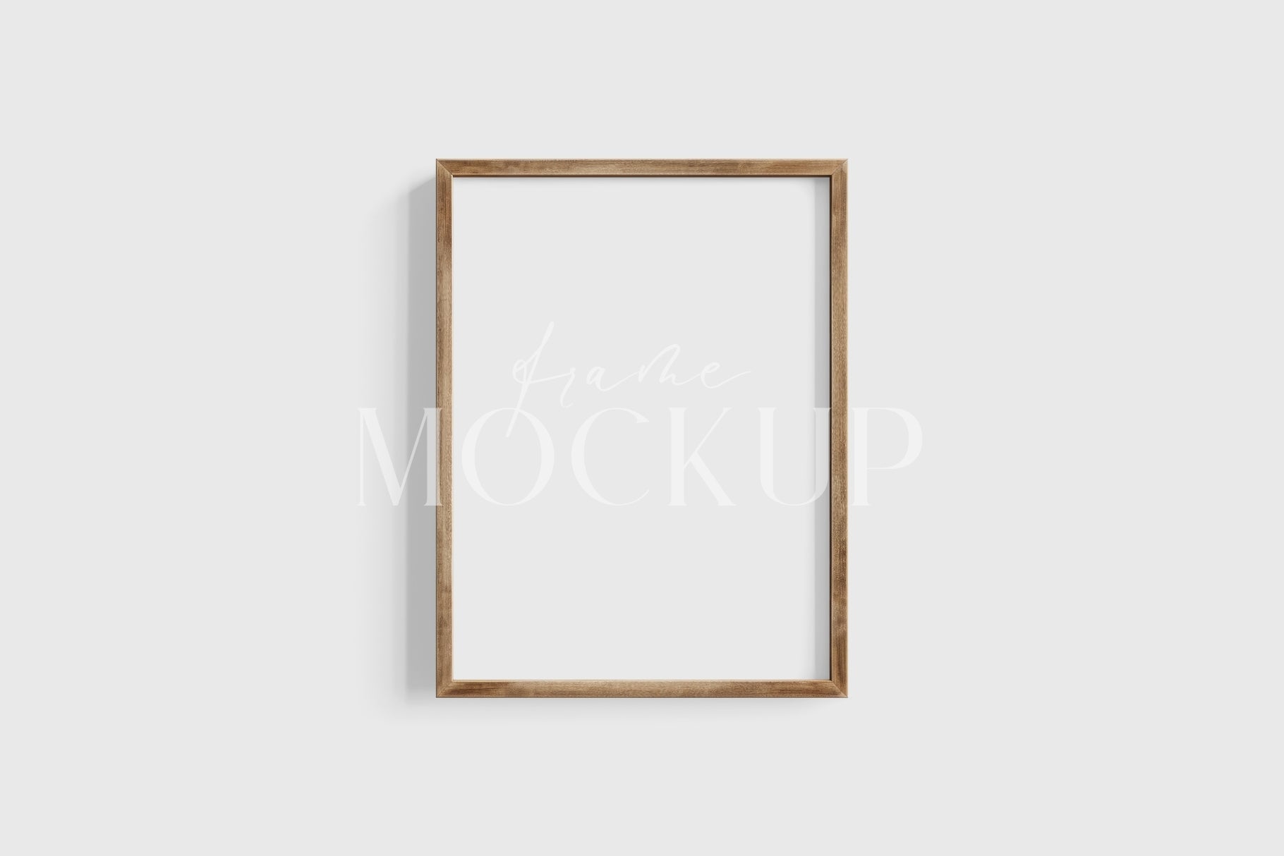 Thin Wooden Frame Mockup 3:4 | PNG + PSD | 02-02