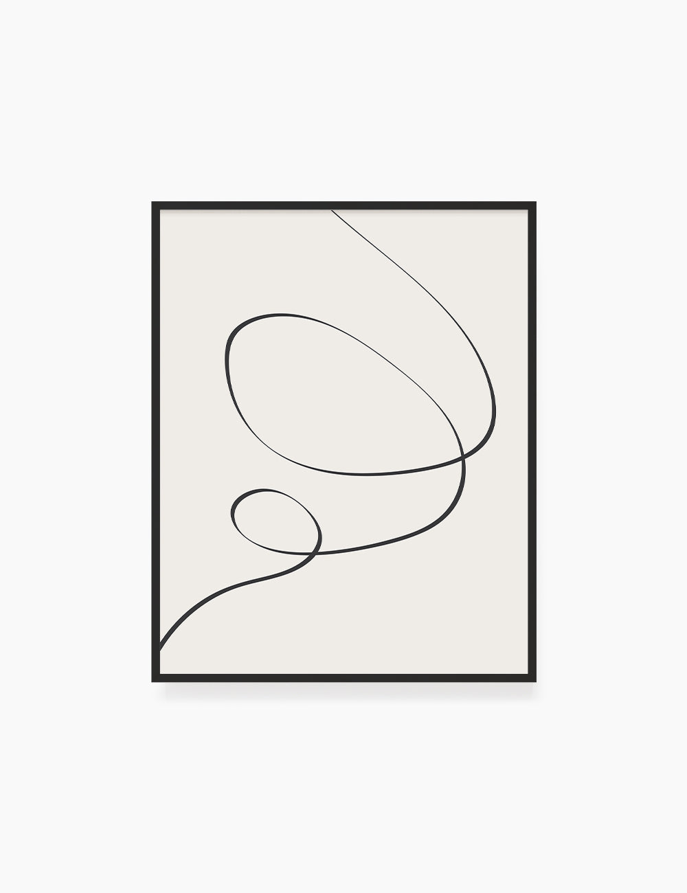 MINIMAL LINE ART. Abstract Swirl Shape. Boho Aesthetic. Beige. Black. Printable Wall Art Illustration. - PAPER MOON Art & Design