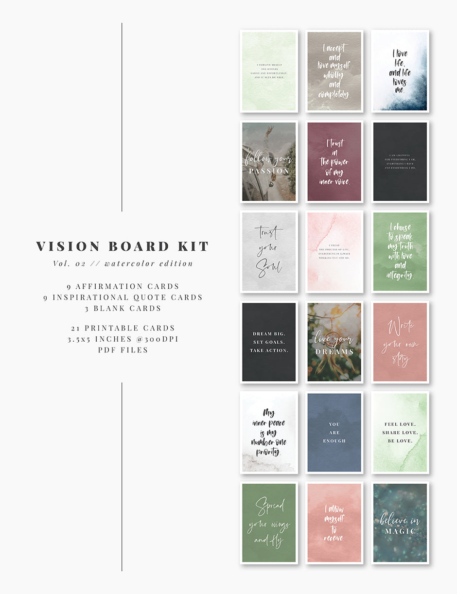 Printables: Calendars, Planners, Vision Board and Affirmation Cards ...