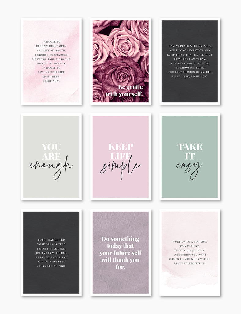 Printable Vision Board Kit 03: Positive Affirmation Cards, Inspiration ...