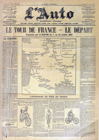 De eerste route van de Tour de France, 1903