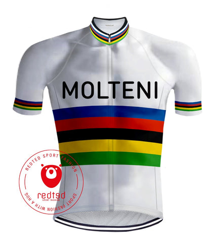 Retro Wielershirt Molteni regenbogen