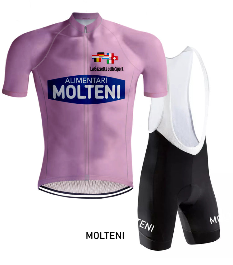 Retro cycling jerseys - Retro Cycling Outfit Molteni Giro d'Italia Pink -  REDTED