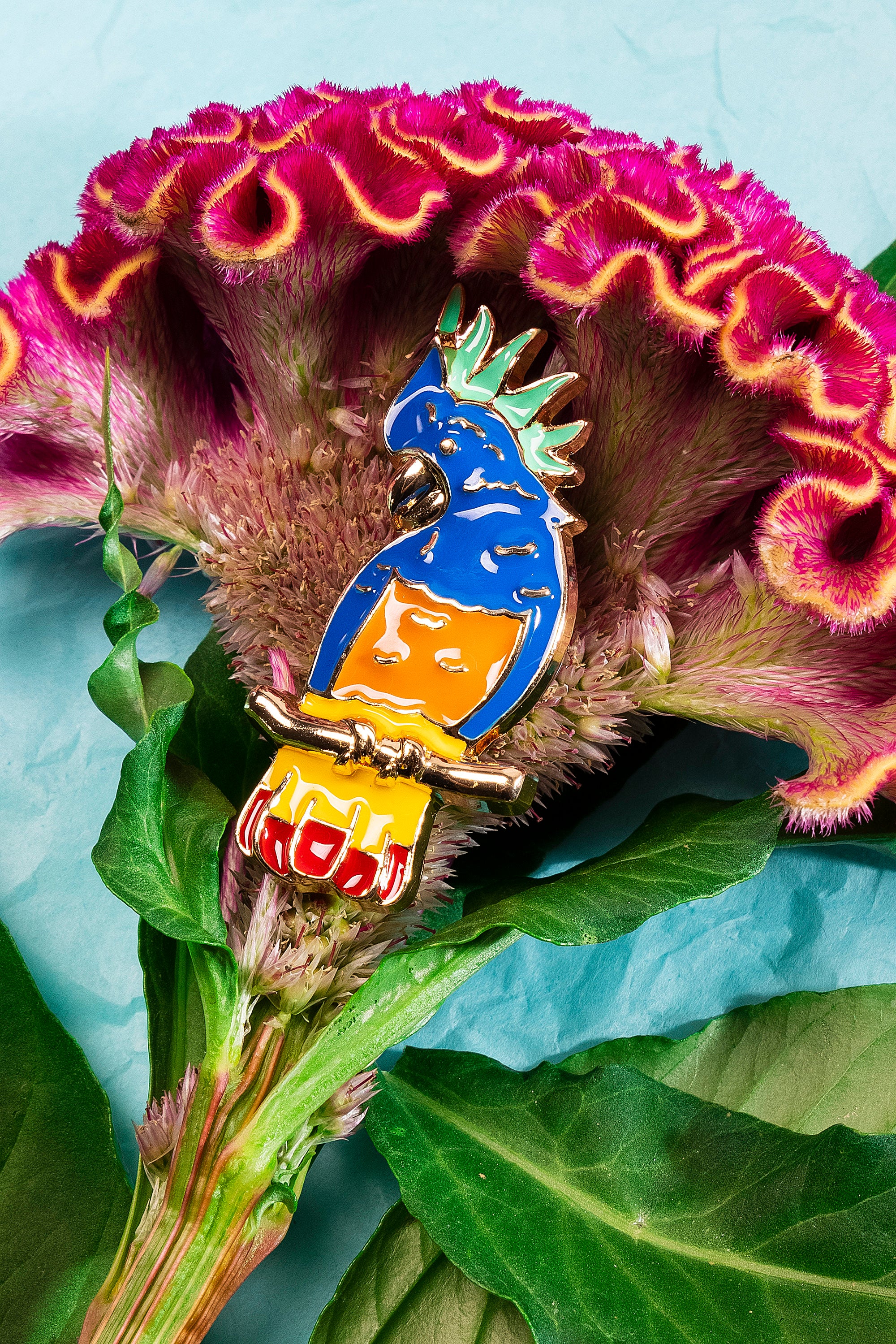 Broche clippée papagayo multicolore marque indépendante clap paris misericordia 