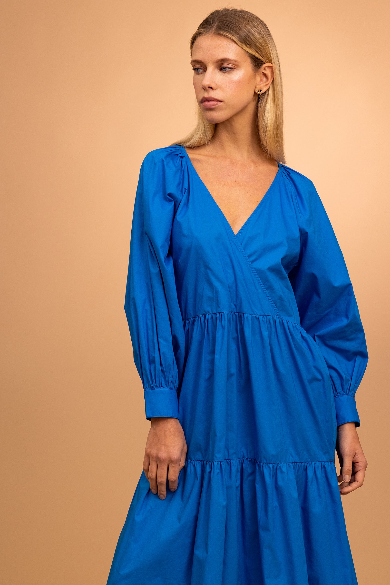Dress Riva Bleu woman femininity softness summer elegance sobriety lightness design misericordia lima peru