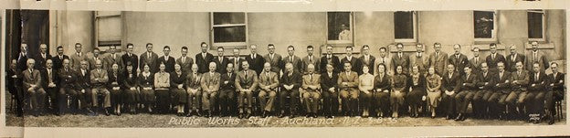 Vintage office photo of a workforce from the 1930s