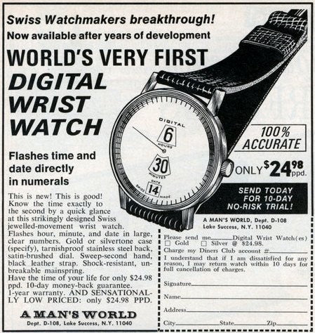 Picture of a wristwatch vintage advertisement.