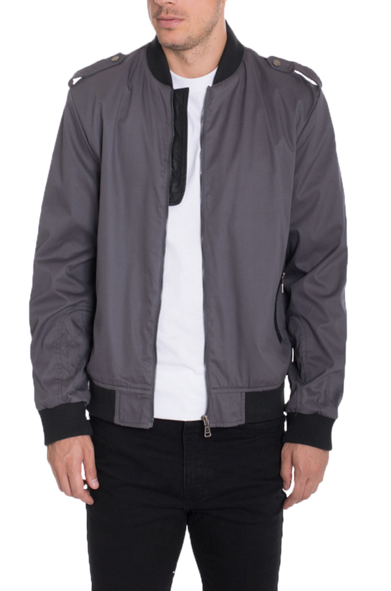 Pequeño Rebelión blusa Chaqueta bomber gris de vinilo para hombre – Plain Clothing Store