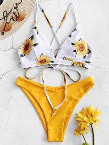 de traje baño bikini de girasol para mujer – Plain Clothing Store