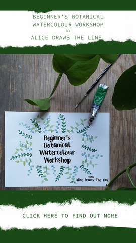 Beginner's Botanical Watercolour Workshop with Alice Draws The Line