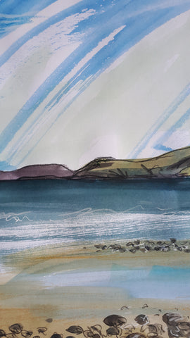 Borth Beach by Alice Draws the Line extract with brush marks