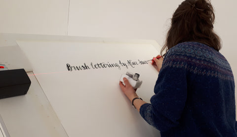 Alice Draws the Line Brush Lettering live